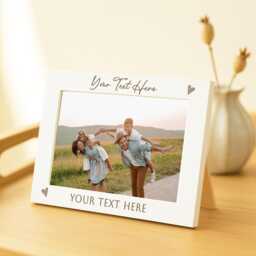 Custom Photo Frame 7x5 - Any Text Engraving Gift For Occasion Engraved Picture 6x4 Bespoke Keepsake Personalised Home Decor