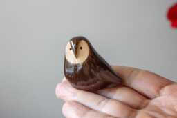 Handmade Ceramic Owl Figurine - thumbnail 1
