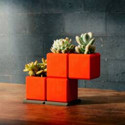 Tetro Garden Flower Pots - Set Of 3 Retro Gaming Decor - thumbnail 3