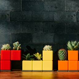 Tetro Garden Flower Pots - Set Of 3 Retro Gaming Decor - thumbnail 2