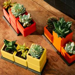 Tetro Garden Flower Pots - Set Of 3 Retro Gaming Decor - thumbnail 4