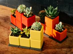 Tetro Garden Flower Pots - Set Of 3 Retro Gaming Decor