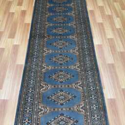 2.6x9 Gray Color Bokhara Rug - Runner Hallway Luxury Bukhara Fine Quality Woolen Afghan - thumbnail 3