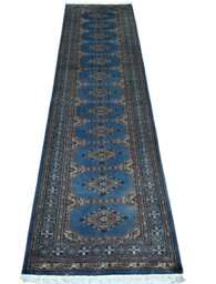 2.6x9 Gray Color Bokhara Rug - Runner Hallway Luxury Bukhara Fine Quality Woolen Afghan