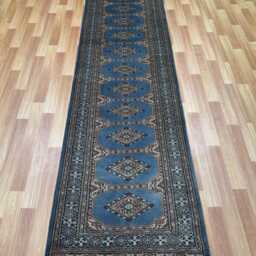 2.6x9 Gray Color Bokhara Rug - Runner Hallway Luxury Bukhara Fine Quality Woolen Afghan - thumbnail 2
