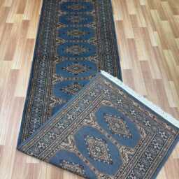 2.6x9 Gray Color Bokhara Rug - Runner Hallway Luxury Bukhara Fine Quality Woolen Afghan - thumbnail 4
