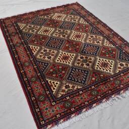 Hand Knotted Afghan Rug Turkmen Tribal Wool Rug - 6.8 X 5.0 Ft - thumbnail 2