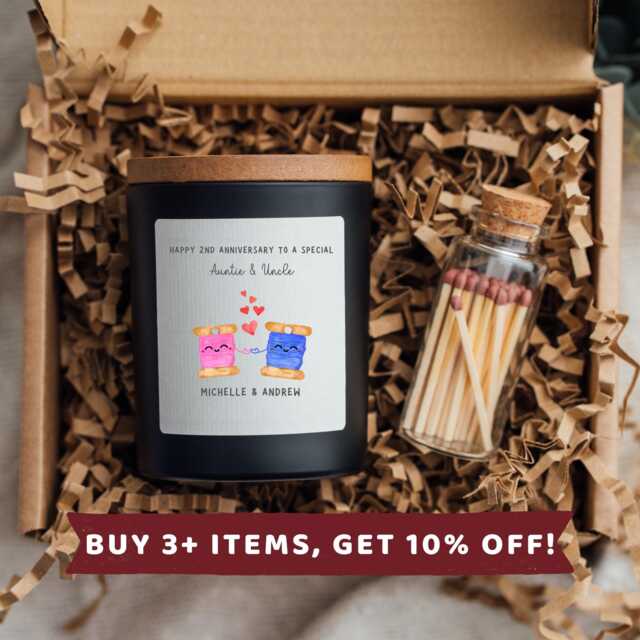Auntie & Uncle 2nd Anniversary Candle Gift Card Cotton Mug B - image 1