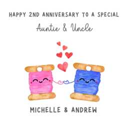 Auntie & Uncle 2nd Anniversary Candle Gift Card Cotton Mug B - thumbnail 4
