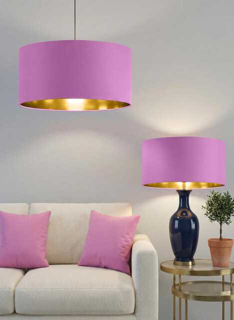Handmade Satin Silk Lavender Purple Drum Lamp Shade - image 1