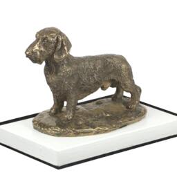 Dachshund, Dog On White Wooden Base Statue, Limited Edition, Artdog - thumbnail 3