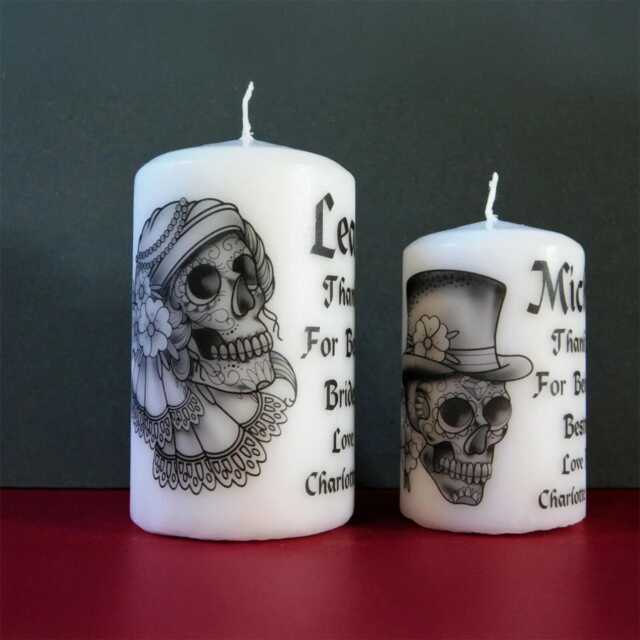 Personalised Gothic Wedding Candle, Gift For Bridesmaid Maid Of Honour - image 1