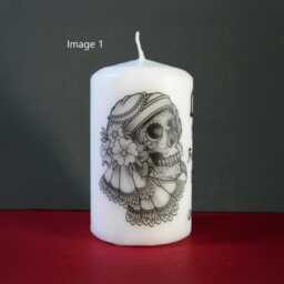 Personalised Gothic Wedding Candle, Gift For Bridesmaid Maid Of Honour - thumbnail 3