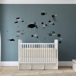Under The Sea Wall Decal Set, Creatures Nursery Decor - thumbnail 2