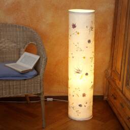 Light Column 23 Made Of Tissue Paper With Japanese Maple, Buttercup, ... Meditation Room Lighting, Floor Lamp, Waiting Lighting