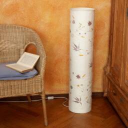 Light Column 23 Made Of Tissue Paper With Japanese Maple, Buttercup, ... Meditation Room Lighting, Floor Lamp, Waiting Lighting - thumbnail 2
