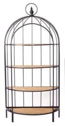 Set Of 2 Bird Cage Bookshelves, Bookcase, Metal & Wood, Display, Storage, Living Room, Dining Office, Retail Display Unit, Bedroom - thumbnail 2