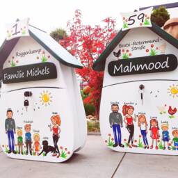 Mailbox Wood Painted/Handcrafted From The Erzgebirge With Figures Door Sign - thumbnail 4