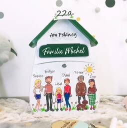 Mailbox Wood Painted/Handcrafted From The Erzgebirge With Figures Door Sign