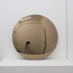 Orbis??? Convex Bronze Tinted Hand Crafted Frameless Mirror With Brass Clips - thumbnail 3