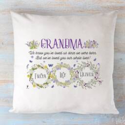Personalised Grandma Cushion Cover With Grandchildren Names/Gift Mother's Day Gift For Granny, Nana, Mimmy Present - thumbnail 3