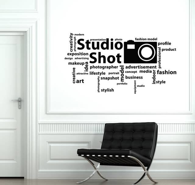 Photo Studio Vinyl Wall Decal Words Cloud Photographer Decor Stickers Mural - #2839Di - image 1