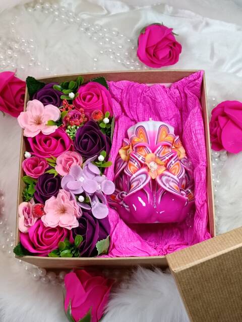 Carved Candles Gift Box Mother's Day Wedding Birthday Valentine's Bath Home Flower Bouquet Luxury Handmade Soap Roses For Her - image 1