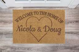 Personalized Family Name Doormat - Custom Engraved Welcome Mat - thumbnail 1