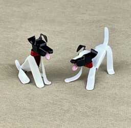 Smooth Fox Terrier Puppy Dog Sculpture, Handmade Copper Miniature, Collectible Art, Figurine - thumbnail 1