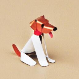 Smooth Fox Terrier Puppy Dog Sculpture, Handmade Copper Miniature, Collectible Art, Figurine - thumbnail 2