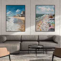 Set Of 2 Ocean City Posters, Maryland Travel Prints, Coastal Wall Art, Vintage Style Usa Poster Set, Beach House Decor, Art - thumbnail 3