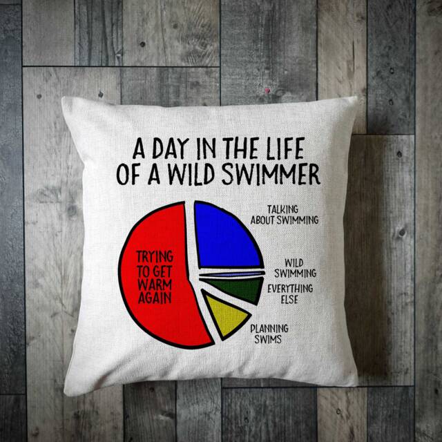 A Day in The Life Of Wild Swimmer Cushion Cover - Running Gift Runner - image 1
