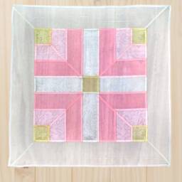 Wall Hanging Small Curtain Window Treatment With Silk Fabrics Korean Traditional Patchwork Jogakbo Pojagi - thumbnail 2