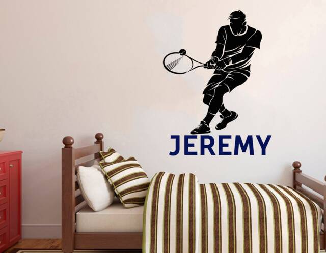Personalized Tennis Player Wall Decal Custom Name Vinyl Sticker 2285 - image 1