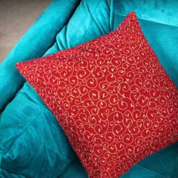 Red Xmas Cushion Cover With Golden Vines - 18 - thumbnail 3
