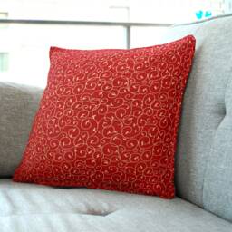 Red Xmas Cushion Cover With Golden Vines - 18 - thumbnail 4