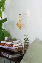 Led Diamond Custom Wall Sconce Knob Hinge Fixture - Brass Vanity Light Small Lamp Unique Modern