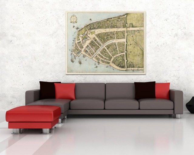 Antique Map Of Amsterdam Print Castelloplan, Photo Paper Or Canvas - image 1