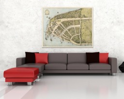 Antique Map Of Amsterdam Print Castelloplan, Photo Paper Or Canvas - thumbnail 1