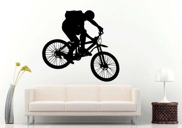 Bicycle Rider On A Mountain Bike Sport Wall Decal Vinyl Sticker Mural Room Decor L1013 - image 1