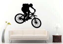 Bicycle Rider On A Mountain Bike Sport Wall Decal Vinyl Sticker Mural Room Decor L1013 - thumbnail 1