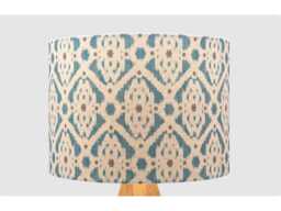 Teal Grey White Ikat Lampshade, Table Floor Lamp/Ceiling Pendant Small Medium Large 20cm 25cm 30cm 35cm 40cm Fabric Drum Light Shade