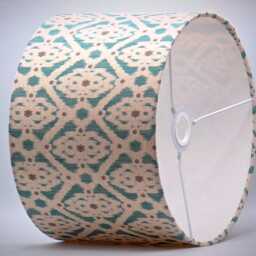 Teal Grey White Ikat Lampshade, Table Floor Lamp/Ceiling Pendant Small Medium Large 20cm 25cm 30cm 35cm 40cm Fabric Drum Light Shade - thumbnail 3