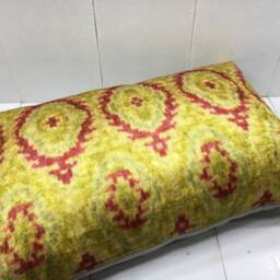 Handwoven Silk Ikat Pillow Cover, Velvet Replica - 16x24 - thumbnail 4