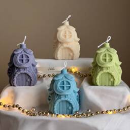 Christmas House Candle Handmade Soy Wax Festive Decor - thumbnail 1