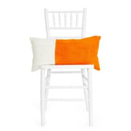 Orange & White, Pillow Cover, Textured Color Block, 24x12 Chabot - thumbnail 2