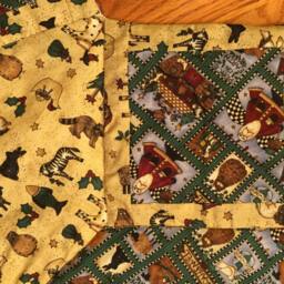 Large Quilted Christmas Tree Skirt Noah's Ark Animals, 66 Inch - thumbnail 4