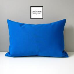Cobalt Blue Sunbrella?? Outdoor Pillow Cover, Decorative Pacific Throw Cushions For Pool Loungers/Patio Chairs Chaise Lounge By Mazizmuse - thumbnail 1