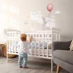 Sweet Mouse Wall Stickers For Baby Room, Gray Children's Room Decor, Animals Decal Kids Self Adhesive - thumbnail 3