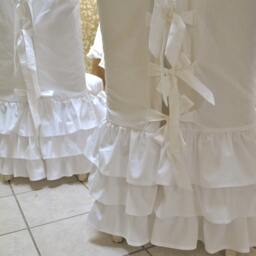 White Ruffle Chair Slipcovers - thumbnail 3